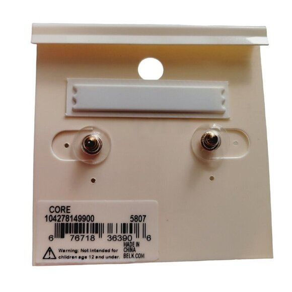 Crown & Ivy Blue Crystal Post Stud Earrings Gold Tone NEW Pierced Sparkle Bling - Picture 8 of 8